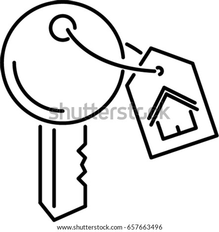 House Key Outline House Key Outline