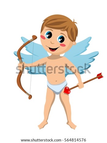 Handsome Young Guy Dressed Like Cupid Stock Vector 122085187 - Shutterstock