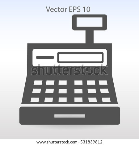 the cash register with a digital display vector illustration
