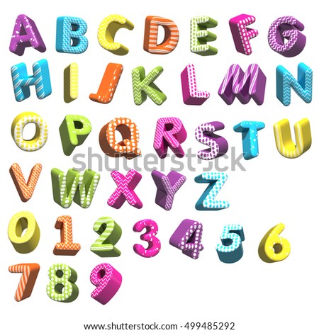 illustration cute colorful alphabet lower case stock vector 140583247