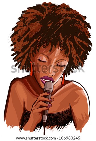 Vector Illustration Afro American Jazz Singer Stock Vector 106980245 ...