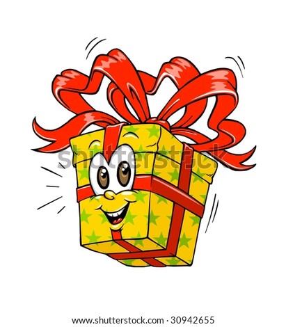 Cartoon Present Mascot Stock Vector 30942655 - Shutterstock