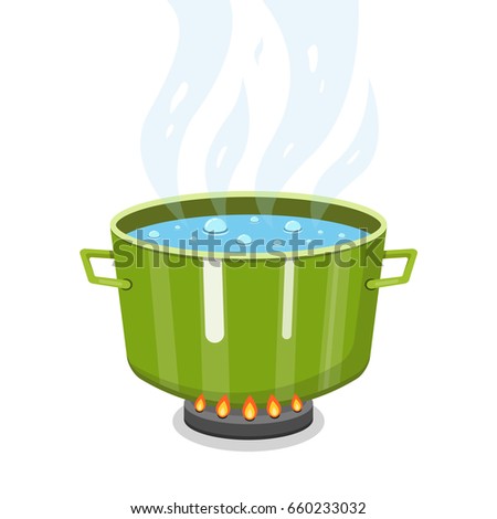 Boiling Water Pan Cooking Pot On Stock Vector 660233032 - Shutterstock