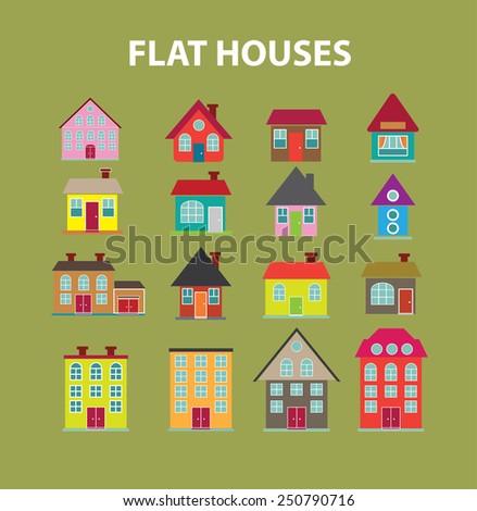Collection Cute Houses Whimsical Childlike Style Stock Vector 58316215 ...