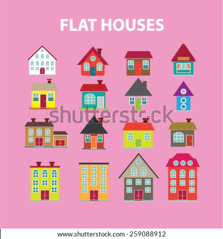 Collection Cute Houses Whimsical Childlike Style Stock Vector 58316215 ...