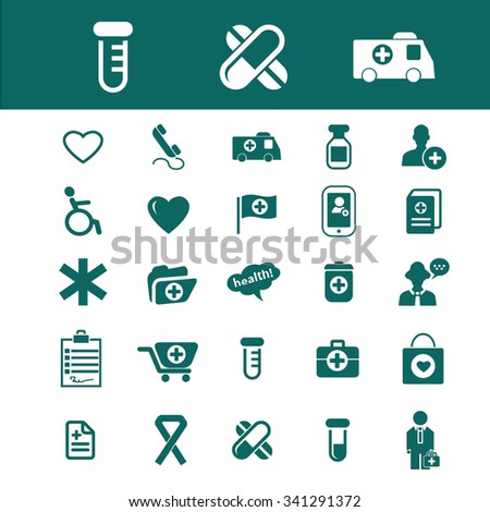 Hospital Medicine Icons Signs Vector Concept Stock Vector 341291372 ...