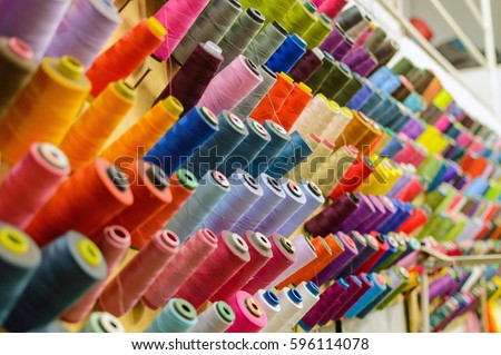 Colorful Thread Spools Used Fabric Textile Stock Photo 596114078 ...