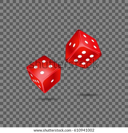 Red Dice On Transparent Background Vector Stock Vector 610941002