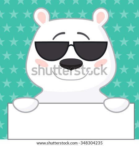 Download Card Decorative Element Cute Bear Sunglasses Stock Vector ...