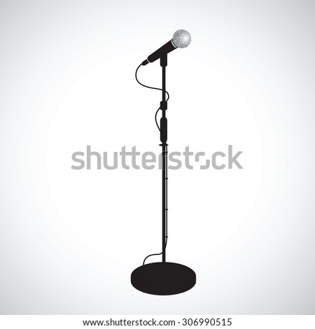 Black Microphone Stand เวกเตอร์สต็อก 306990515 - Shutterstock