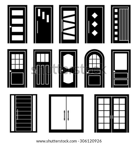 Sets Silhouette Residential House Home Building Stock Vector 164238938 ...