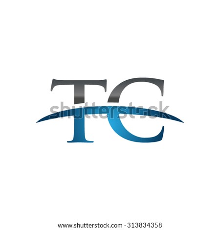 Tc Initial Company Blue Swoosh Logo Stock Vector 313834358 - Shutterstock