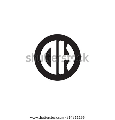 Initial Letters DH Circle Shape Monogram Stock Vector 514511155 ...
