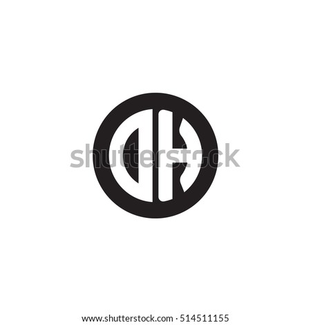 Initial Letters DH Circle Shape Monogram Stock Vector ...