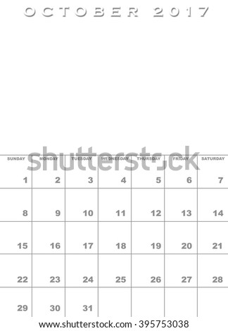 month of october calendar