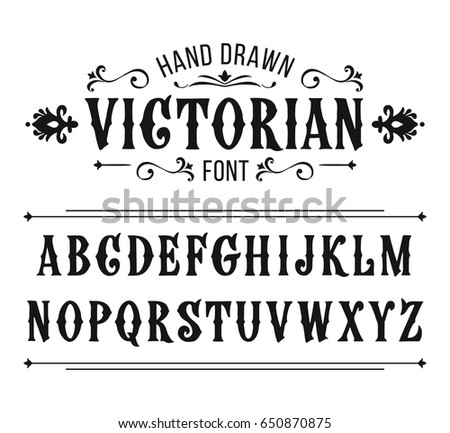 Hand Drawn Letters Vector Alphabet Victorian Stock Vector 650870875 ...