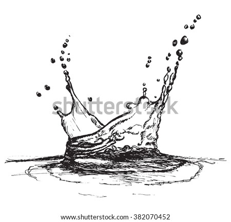 Hand Drawn Watermilk Splash Ripple Isolated Stock Vector 314143814 ...