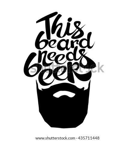 Vintage Poster This Beard Needs Beer Stock Vector 