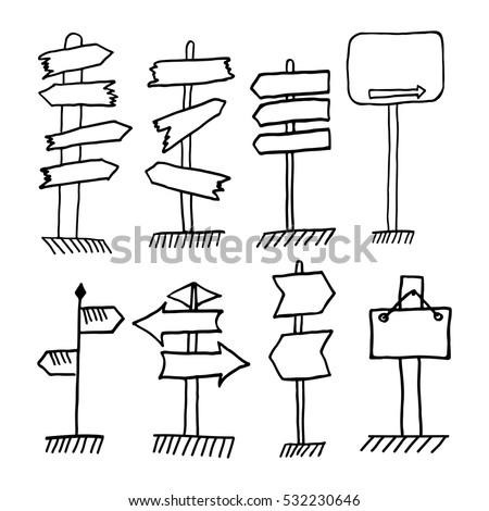 Arrow Signs Vector Drawing Stock Vector 108522392 - Shutterstock