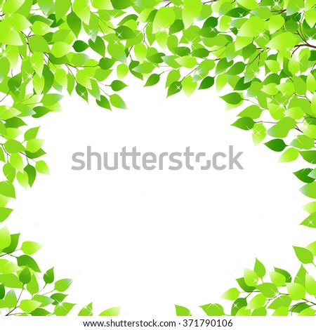 Green Leaf Border Isolated Stock Illustration 27926038 - Shutterstock