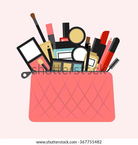 Flat icon of cosmetics product. Vector flat design of make up. Vector flat design of make up procedure. Make up. Make up elements. Make up vector details. Flat illustration of make up.