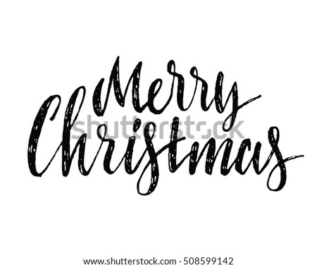 Hand Drawn Merry Christmas Stock Vector 508599142 - Shutterstock