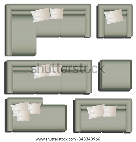 Furniture Top View Set 29 Interior Stock Vector 322504088 Furniture Top View Set 38 For Interior Black Sofa