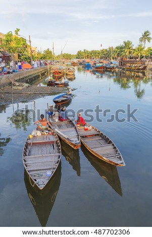 HOI AN, VIETNAM - JULY 17, 2015: Hoi An old town. Hoi An is a popular tourist destination of Asia. Hoian is recognized as a World Heritage Site by UNESCO.