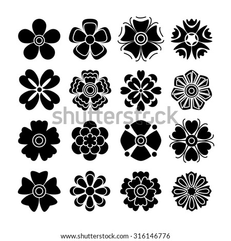 Flowers Vector Set Eps10 Stock Vector 183312782 - Shutterstock