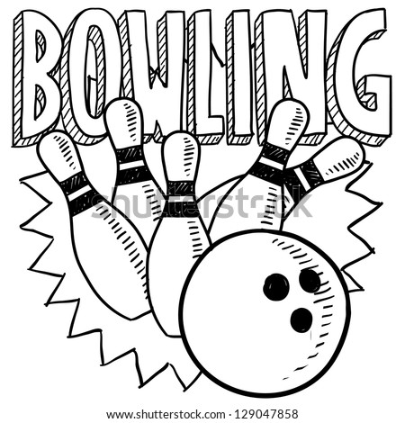 Download Doodle Style Bowling Sports Illustration Vector Stock Vector (Royalty Free) 129047858 - Shutterstock