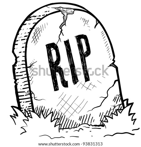 Doodle Style Tombstone RIP Engraving Sketch Stock Vector 93831313 ...