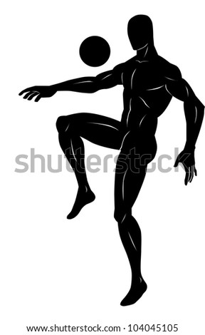 Soccer Black Silhouette Man Juggling Ball Stock Vector 104045105 ...