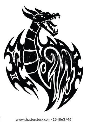 Dragon Tattoo Design Vintage Engraved Illustration Stock Vector ...