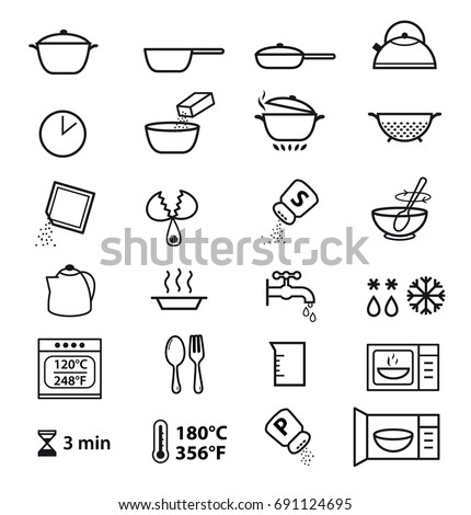 Pictogram Cooking Instruction Manual Preparation Vector Stock Vector ...