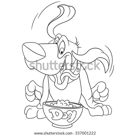 Download Coloring Page Cartoon Basset Hound Dog Stock Vector ...