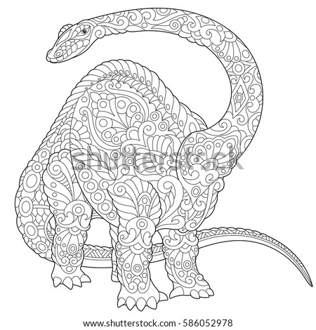 Download Stylized Brontosaurus Dinosaur Brachiosaurus Diplodocus Late Stock Vector 586052978 - Shutterstock