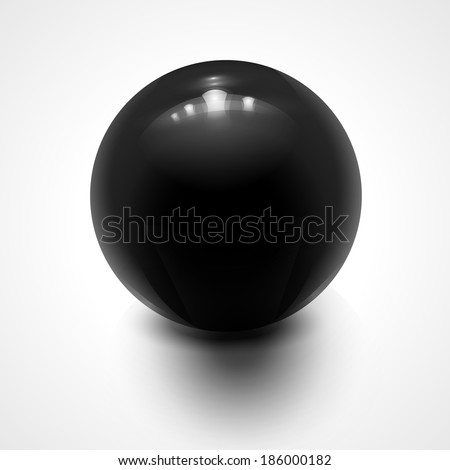 Black sphere isolated on white. Vector illustration for your design.
