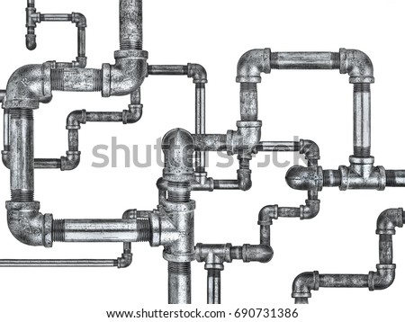 Plumbing Pipes On Rough Wall Plumbing Pipes On Rough Wall