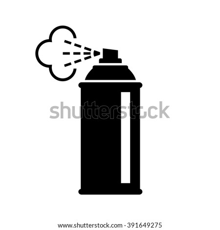 Black Spray Can Icon On White Stock Vector 391649275 - Shutterstock