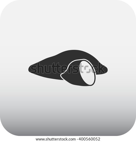 Sweet potato black simple icon on background