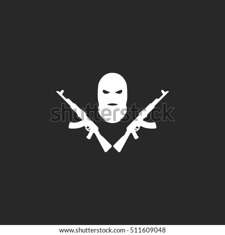 Terrorist Balaclava Mask Ak Symbol Sign Stock Vector 511609048 ...