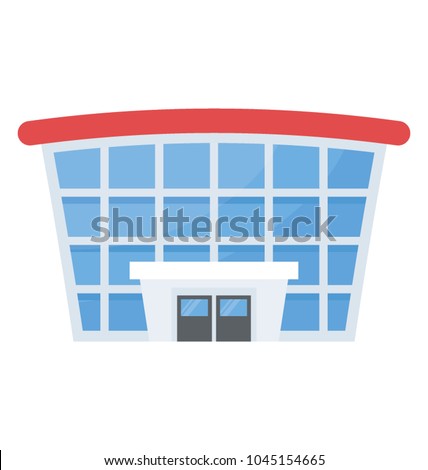 Flat Icon Design Convention Center Stock Vector 1045154665 - Shutterstock