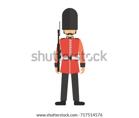 Simple Cartoon Queens Guard Traditional Uniform Stock Vector 477449416 ...