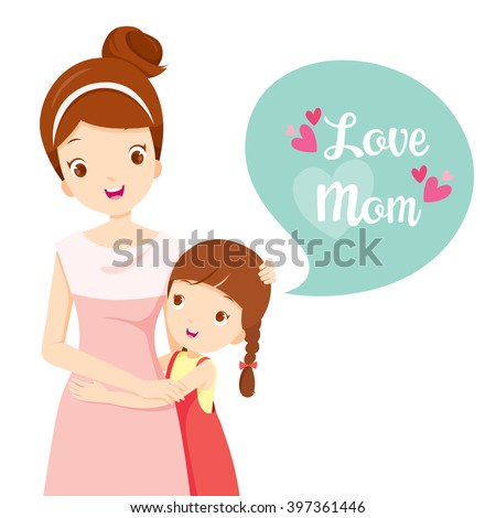 Daughter Hugging Her Mother, Mother's Day, Embracing, Love, Children, Family