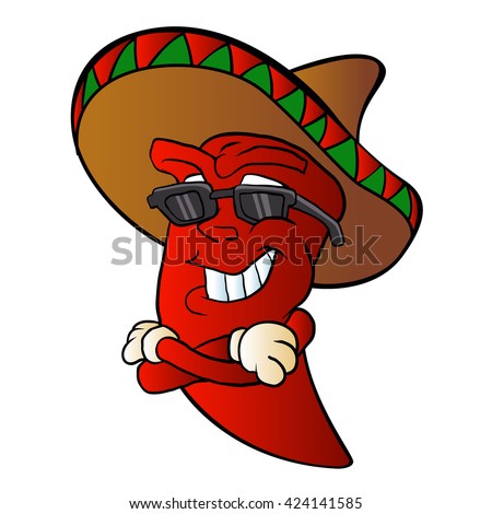 Cartoon Mexican Pepper Stock Vector 424141585 - Shutterstock