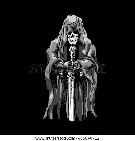 Grim Reaper Sword Stock Vector 423805201 - Shutterstock