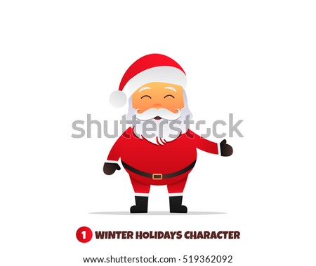 Santa Claus character. Merry Christmas and Happy New Year. Santa Claus cartoon character.