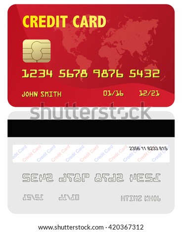Generic Credit Card Red Front Back Stock Illustration ...