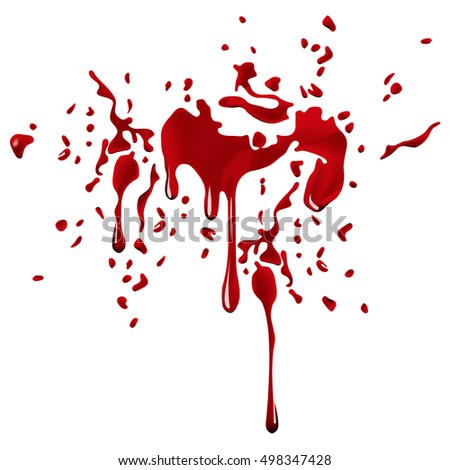 stock vector dripping blood isolated on white background vector set of different blood splashes drops and 498347428