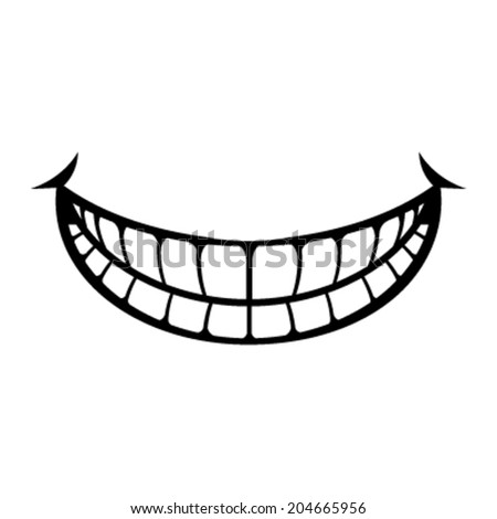 Big Happy Toothy Cartoon Smile Vector Stock Vector 229596103 - Shutterstock